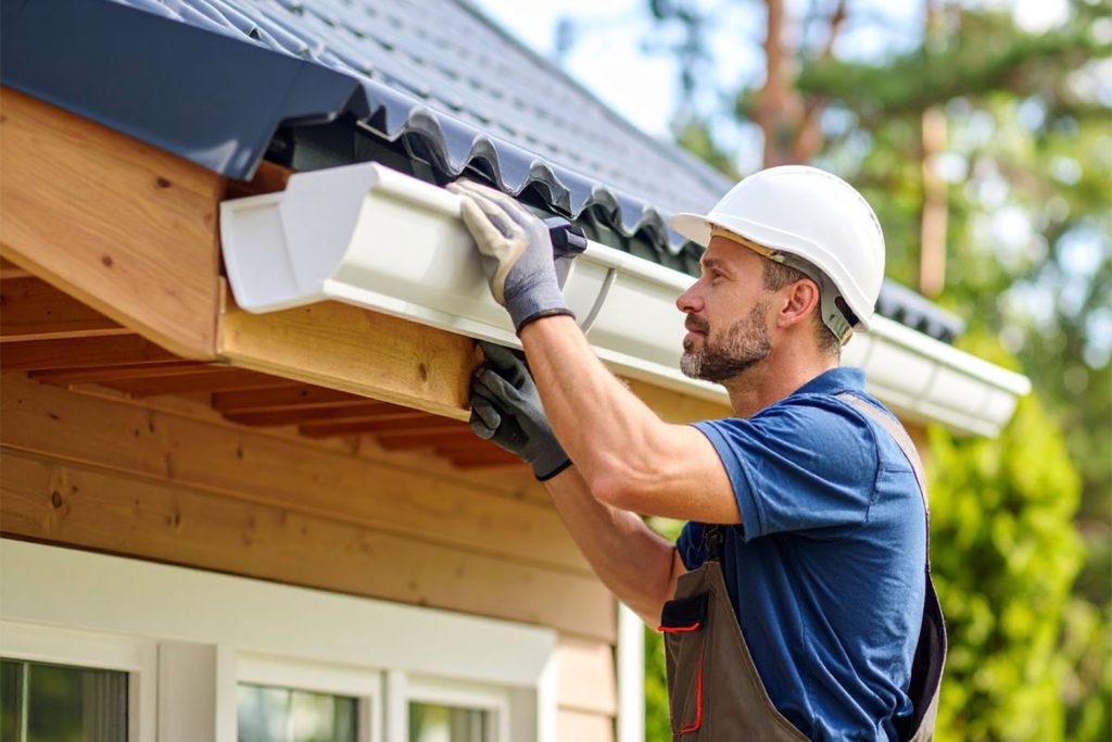 Gutter system preventing overflow during rainfall